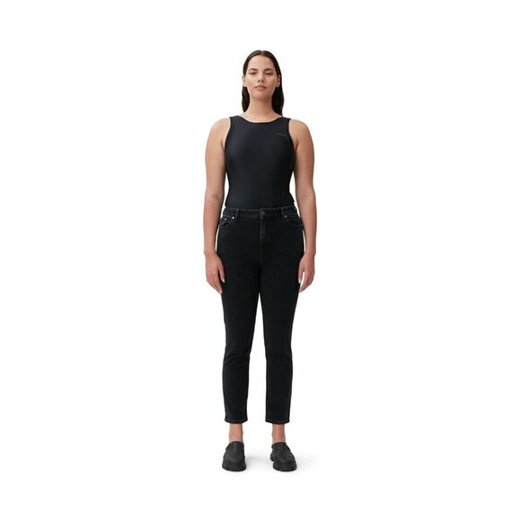GANNI Cutye Cropped Jeans High Rise Black Organic Cotton - Picture 1 of 7
